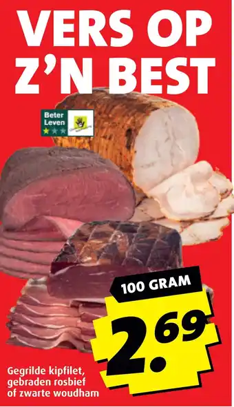 Boni Gegrilde kipfilet, gebraden rosbief of zwarte woudham aanbieding