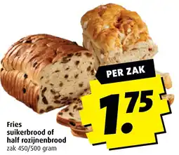 Boni Fries suikerbrood of half rozijnenbrood aanbieding