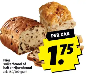 Boni Fries suikerbrood of half rozijnenbrood aanbieding