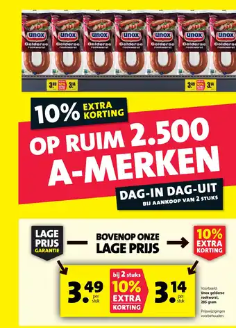 Boni Unox gelderse rookwors aanbieding
