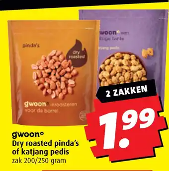 Boni gwoonº Dry roasted pinda's of katjang pedis aanbieding