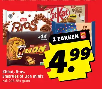 Boni Kitkat, Bros, Smarties of Lion mini's aanbieding