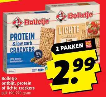 Boni Bolletje ontbijt, protein of lichte crackers aanbieding