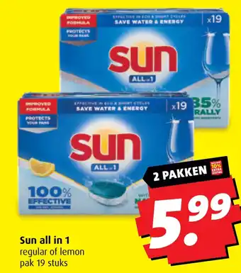 Boni Sun all in 1 regular of lemon aanbieding