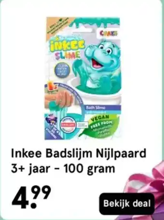Etos Inkee Badslijm Nijlpaard 3+ jaar 100 gram aanbieding