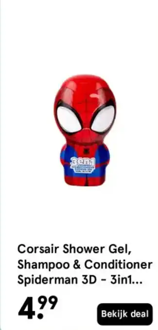 Etos Corsair Shower Gel, Shampoo & Conditioner Spiderman 3D 3in1 aanbieding