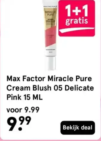 Etos Max Factor Miracle Pure Cream Blush 05 Delicate Pink aanbieding
