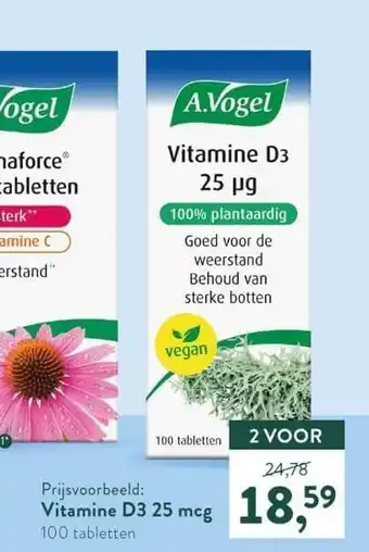 Holland & Barrett A. Vogel Vitamine D3 25 mcg 100 tabletten aanbieding