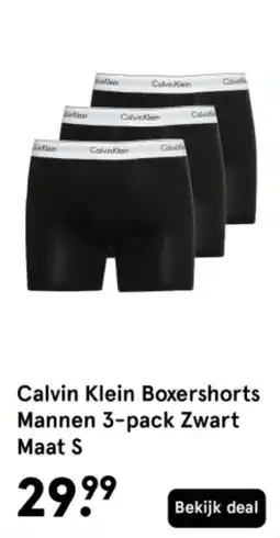 Etos Calvin Klein Boxershorts Mannen 3-pack Zwart Maat S aanbieding
