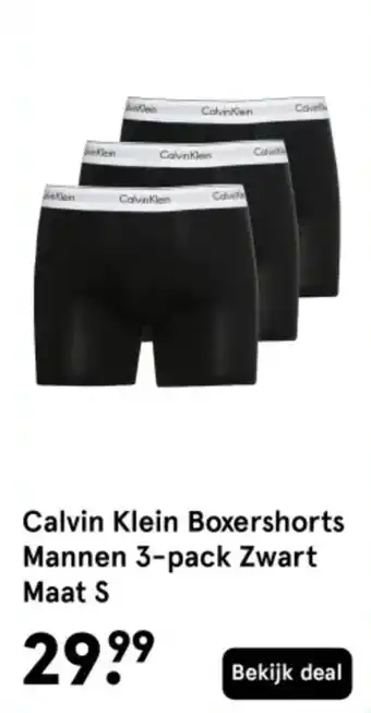 Etos Calvin Klein Boxershorts Mannen 3-pack Zwart Maat S aanbieding