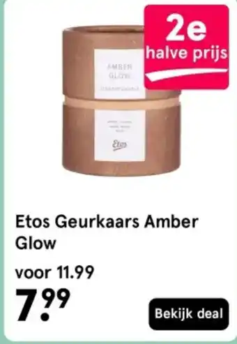 Etos Etos Geurkaars Amber Glow aanbieding
