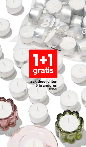 HEMA Zak theelichten 8 branduren aanbieding