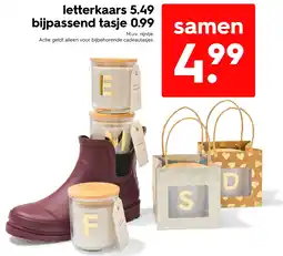 HEMA letterkaars, bijpassend tasje aanbieding