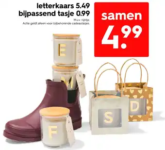 HEMA letterkaars, bijpassend tasje aanbieding