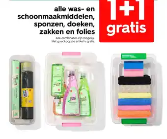 HEMA Alle was en schoonmaakmiddelen, sponzen, doeken, zakken en folies gratis aanbieding