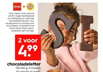 HEMA Chocoladeletter aanbieding