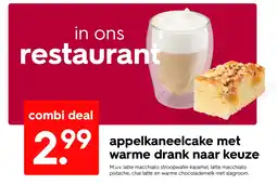 HEMA Appelkaneelcake met warme drank naar keuze aanbieding