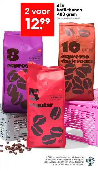 HEMA Alle koffiebonen aanbieding