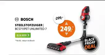 Expert Bosch BCS711PET Unlimited 7 Rood aanbieding