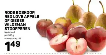 Ekoplaza RODE BOSKOOP, RED LOVE APPELS OF GIESER WILDEMAN STOOFPEREN aanbieding