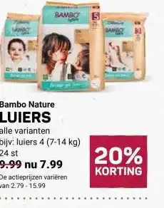 Ekoplaza Bambo Nature LUIERS aanbieding