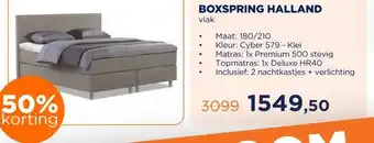 TotaalBED BOXSPRING HALLAND vlak aanbieding