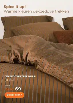 TotaalBED Dekbedovertrek Mulji Toffee Brown 140 x 200/220 cm aanbieding