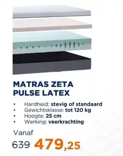 TotaalBED Matras Zeta Pulse-latex | 70 x 200 cm | Stevig aanbieding