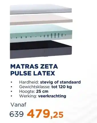 TotaalBED Matras Zeta Pulse-latex | 70 x 200 cm | Stevig aanbieding