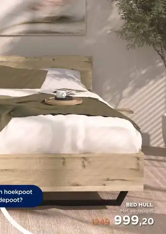 TotaalBED Bed Hull | houten hoofdbord | 140 x 200 cm | Slede poten aanbieding