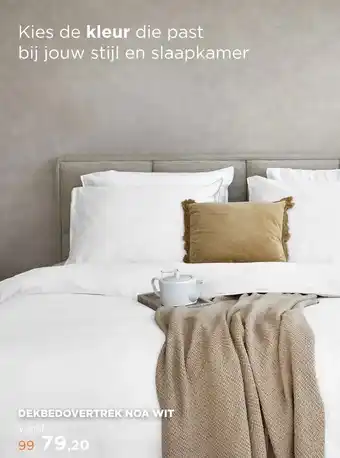 TotaalBED Dekbedovertrek Noa Wit 140 x 200/220 cm aanbieding