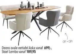 Pronto wonen Deens ovale eettafel Aska aanbieding