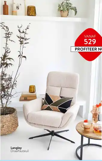 Profijt Meubel Langley Draaifauteuil aanbieding