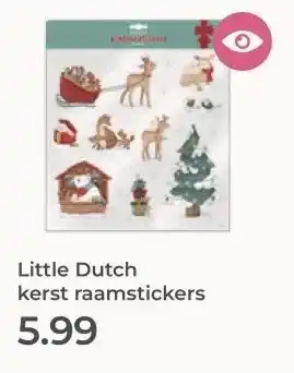 Prenatal Little Dutch kerst raamstickers aanbieding