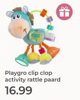 Prenatal Playgro clip clop activity rattle paard aanbieding