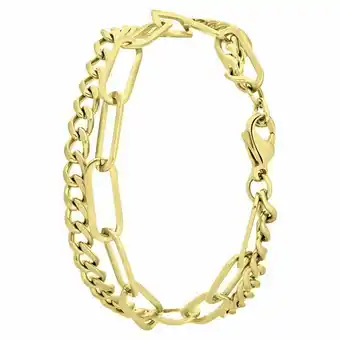 Lucardi Stalen 18 karaat goldplated armband Ariane aanbieding