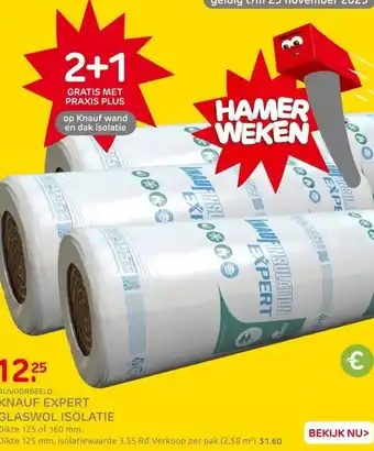Praxis Knauf Expert – vloer isolatie - glaswol aanbieding
