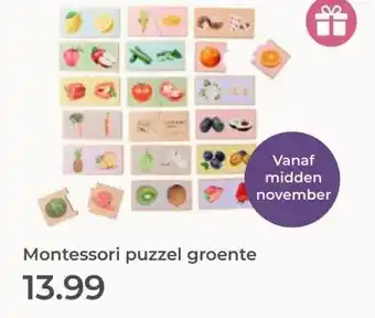Prenatal Montessori puzzel groente aanbieding