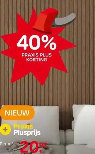 Praxis Lattenwand - Lichtbruin - MDF - 260x22cm aanbieding