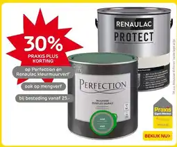 Praxis Perfection en Renaulac kleurmuurverf aanbieding