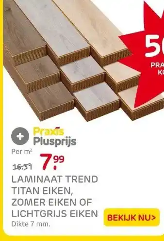 Praxis Laminaat plank - Lichtgrijs Eiken - aanbieding