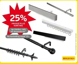 Praxis roedes, rails en accessoires aanbieding