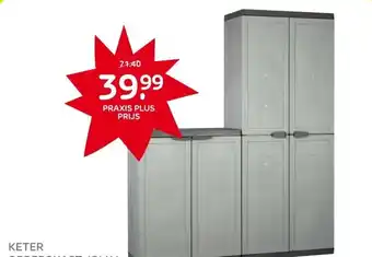 Praxis Keter lage kast Jolly grijs 68x39x85 cm aanbieding
