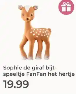 Prenatal Sophie de giraf bijt- speeltje FanFan het hertje aanbieding