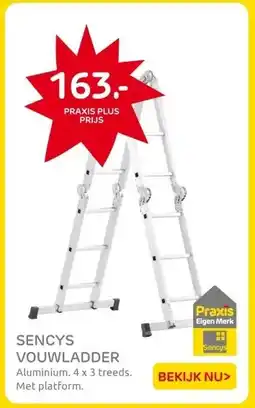 Praxis Sencys vouwladder 4x3-treeds + platform aanbieding