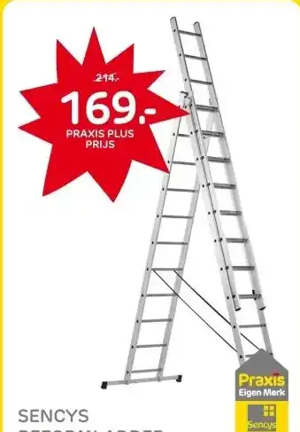Praxis Sencys reformladder 3x9-treeds aanbieding