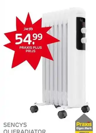 Praxis Sencys Olieradiator 1500W aanbieding