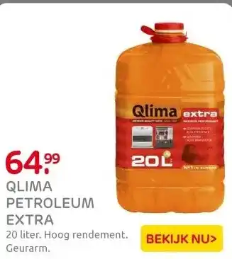 Praxis Qlima kachelbrandstof Extra 20L aanbieding