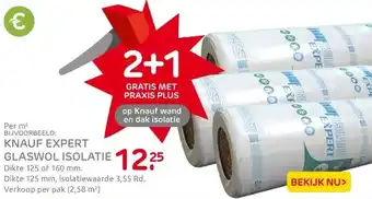 Praxis Knauf Expert - dak isolatie - glaswol - aanbieding