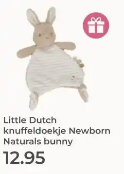 Prenatal Little Dutch knuffeldoekje Newborn Naturals bunny aanbieding